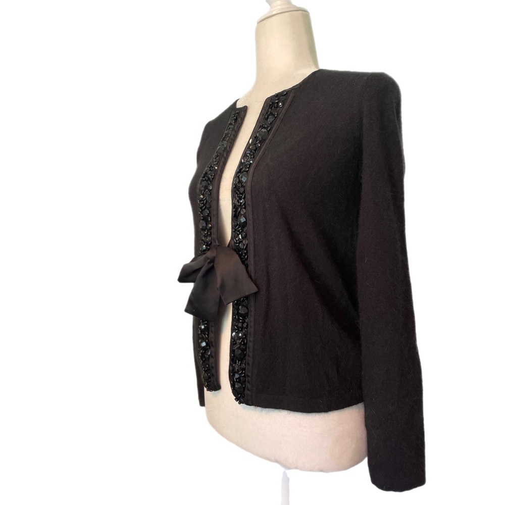 Cynthia Rowley Beaded angora cardigan black size S